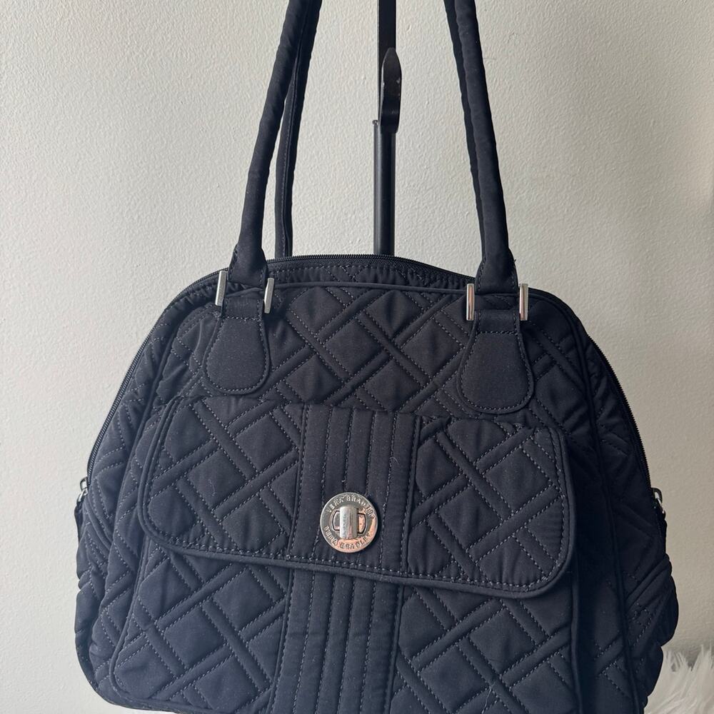 Vera Bradley black quilted turnlock handbag